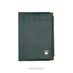 🔴 Rolex Crown Passport Wallet - Forest Green Leather